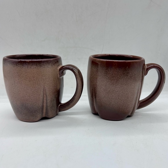 Vintage Set of 2 FRANKOMA Plainsman Cinnamon Brown C6 Coffee Cup Mug - Picture 2 of 12